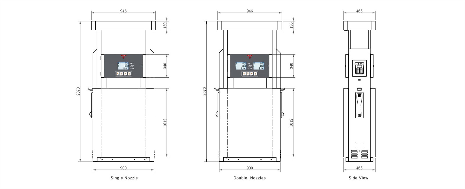 fuel dispenser size fuel dispenser size